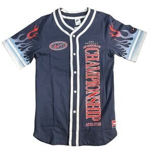 Nike Sportswear Americana Top Button Up Jersey Blue DV9642-437 Men's Size MEDIUM